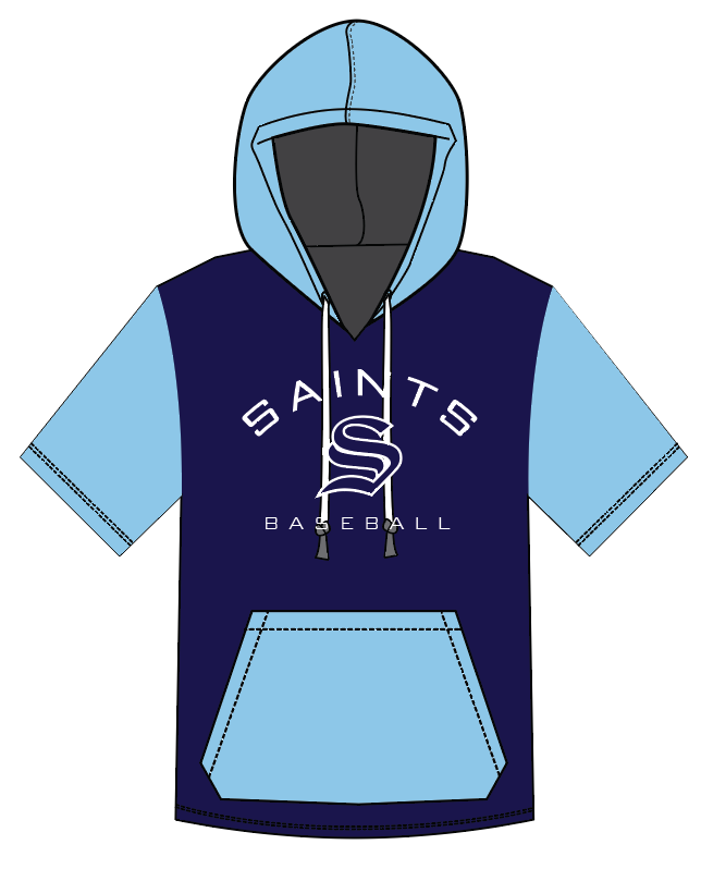Saints Short Sleeve Baseball Hoodie
